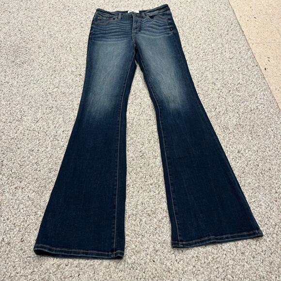 BKE Denim - BKE Billie Flare Jeans Sz 30 x 37.5 Dark Wash Denim Grunge Long Length Casual